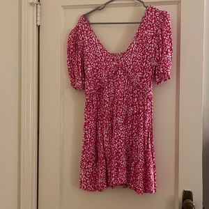 Large pink and white Zara dress